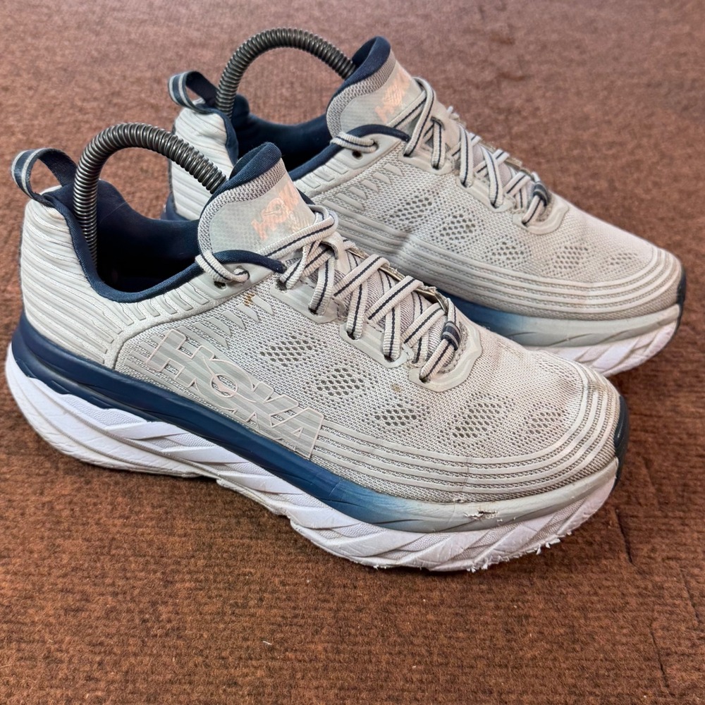 Hoka One One Bondi 6 Womens 7.5 Lunar Rock Running Shoes 1019270 LRNC B+ gym fit